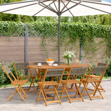 Berkfield Folding Garden Chairs 8 pcs Grey Solid Wood Acacia