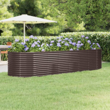 Berkfield Garden Raised Bed Galvanised Steel 322x100x68 cm Brown
