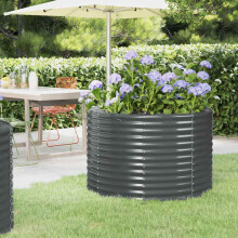 Berkfield Garden Raised Bed Galvanised Steel 100x100x68 cm Anthracite
