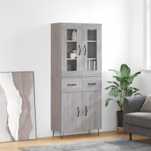 Berkfield Highboard Grey Sonoma 69.5x34x180 cm Engineered Wood