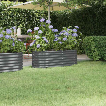 Berkfield Garden Raised Bed Galvanised Steel 114x40x36 cm Anthracite