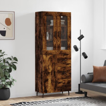 Berkfield Highboard Smoked Oak 69.5x34x180 cm Engineered Wood