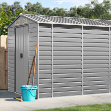 Berkfield Garden Shed Light Grey 191x470x198 cm Galvanised Steel