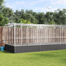 Berkfield Aviary with Extension Silver 1246x207x212 cm Steel