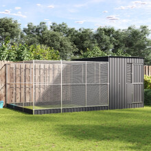 Berkfield Aviary with Extension Silver 497x303x216 cm Steel