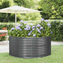 Berkfield Garden Raised Bed Anthracite 140x140x68 cm Galvanised Steel