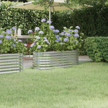 Berkfield Garden Raised Bed Galvanised Steel 114x40x36 cm Silver