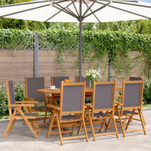 Berkfield Reclining Garden Chairs 8 pcs Anthracite Fabric and Solid Wood