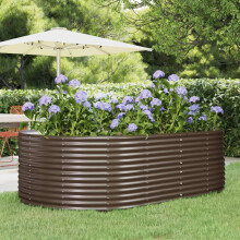 Berkfield Garden Raised Bed Brown 212x140x68 cm Galvanised Steel