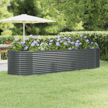 Berkfield Garden Raised Bed Galvanised Steel 322x100x68 cm Anthracite