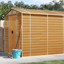 Berkfield Garden Shed Light Brown 191x725x198 cm Galvanised Steel