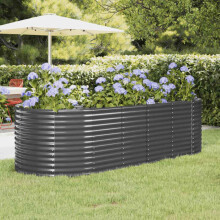 Berkfield Garden Raised Bed Galvanised Steel 249x100x68 cm Anthracite