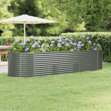 Berkfield Garden Raised Bed Galvanised Steel 322x100x68 cm Grey