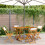 Berkfield Folding Garden Chairs 4 pcs Cream White Fabric and Solid Wood 1