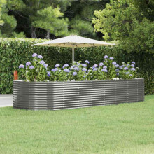 Berkfield Garden Raised Bed Grey 367x140x68 cm Galvanised Steel