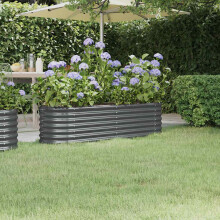 Berkfield Garden Raised Bed Galvanised Steel 152x40x36 cm Anthracite