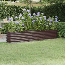 Berkfield Garden Raised Bed Galvanised Steel 224x40x36 cm Brown