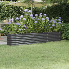 Berkfield Garden Raised Bed Galvanised Steel 224x40x36 cm Anthracite