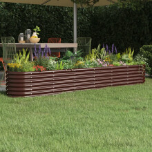 Berkfield Garden Raised Bed Galvanised Steel 260x40x36 cm Brown
