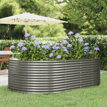 Berkfield Garden Raised Bed Grey 212x140x68 cm Galvanised Steel