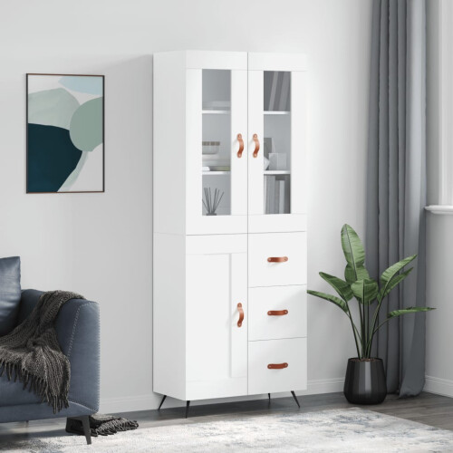 Berkfield Highboard White 69.5x34x180 cm Engineered Wood
