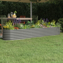 Berkfield Garden Raised Bed Galvanised Steel 260x40x36 cm Grey