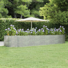 Berkfield Garden Raised Bed Silver 447x140x68 cm Galvanised Steel