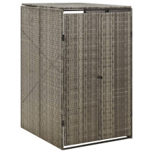 Berkfield Single Wheelie Bin Shed Grey 70x80x117 cm Poly Rattan