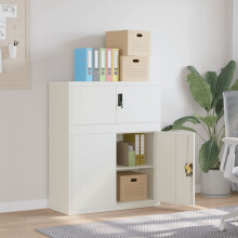 Berkfield File Cabinet White 90x40x110 cm Steel