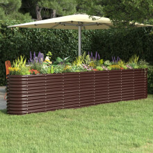 Berkfield Garden Raised Bed Galvanised Steel 332x40x68 cm Brown