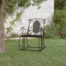 Berkfield Rocking Bench 84 cm Black Steel