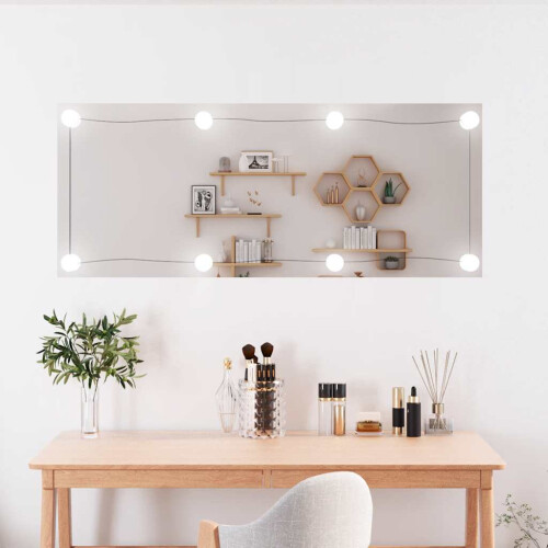 Berkfield Wall Mirror with LED Lights 40x100 cm Glass Rectangle