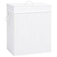 Berkfield Bamboo Laundry Basket White 83 L