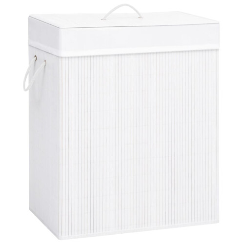 Berkfield Bamboo Laundry Basket White 83 L