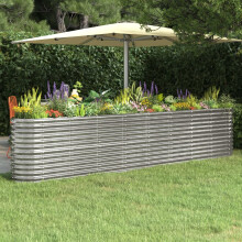 Berkfield Garden Raised Bed Galvanised Steel 332x40x68 cm Silver