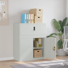 Berkfield File Cabinet Light Grey 90x40x110 cm Steel