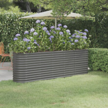 Berkfield Garden Raised Bed Galvanised Steel 224x40x68 cm Grey