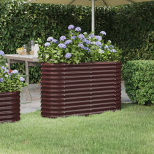 Berkfield Garden Raised Bed Galvanised Steel 114x40x68 cm Brown