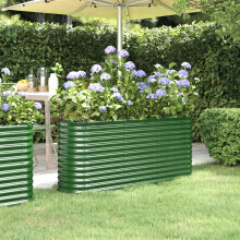 Berkfield Garden Raised Bed Galvanised Steel 152x40x68 cm Green