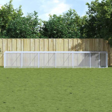 Berkfield Chicken Cage with Roof Light Grey 603x98x90 cm Galvanised Steel