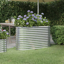 Berkfield Garden Raised Bed Galvanised Steel 114x40x68 cm Silver