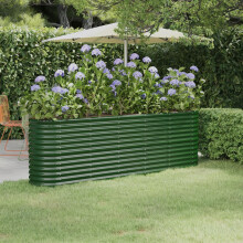 Berkfield Garden Raised Bed Galvanised Steel 224x40x68 cm Green