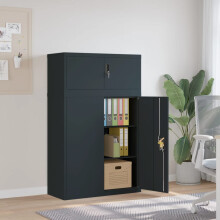 Berkfield File Cabinet Anthracite 90x40x145 cm Steel