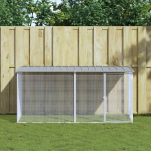 Berkfield Chicken Cage with Roof Light Grey 203x98x90 cm Galvanised Steel
