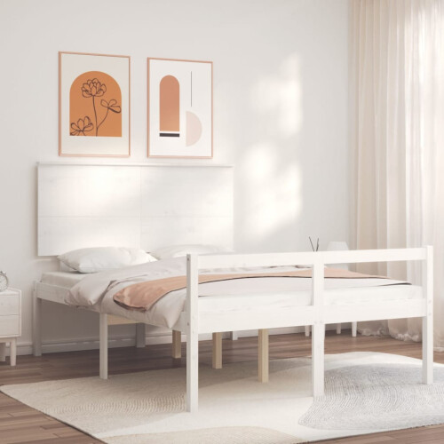 Berkfield Senior Bed without Mattress White Small Double Solid Wood