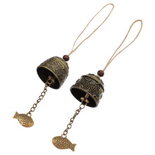 Clopoței de vânt metalici, decor auto, Feng Shui, clopoțel norocos, elegant, pentru călătorie, frânghie, 2 buc