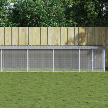 Berkfield Chicken Cage with Roof Light Grey 1003x98x90 cm Galvanised Steel