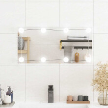 Berkfield Wall Mirror with LED Lights 30x60 cm Glass Rectangle