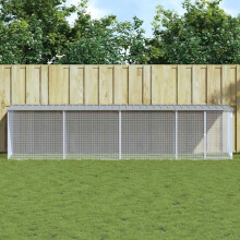 Berkfield Chicken Cage with Roof Light Grey 403x98x90 cm Galvanised Steel