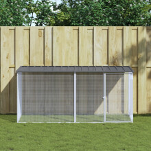 Berkfield Chicken Cage with Roof Anthracite 203x98x90 cm Galvanised Steel